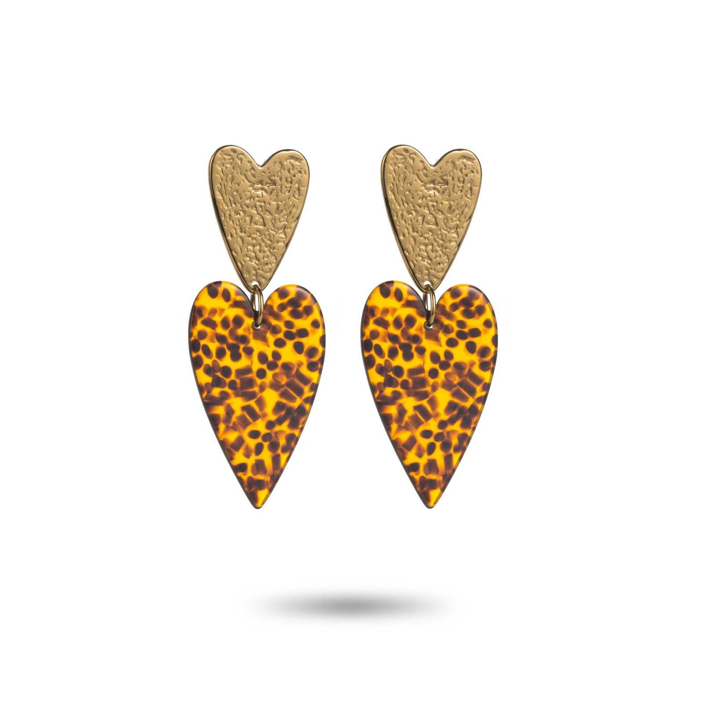 Boucle d'oreille Double coeur couleur