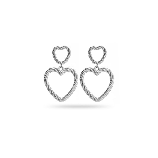 Boucle d'Oreille Double coeur