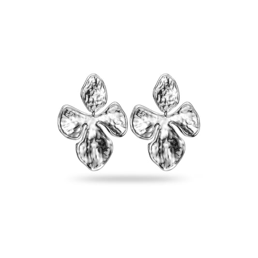 Boucle d'oreille Fleur d'acier
