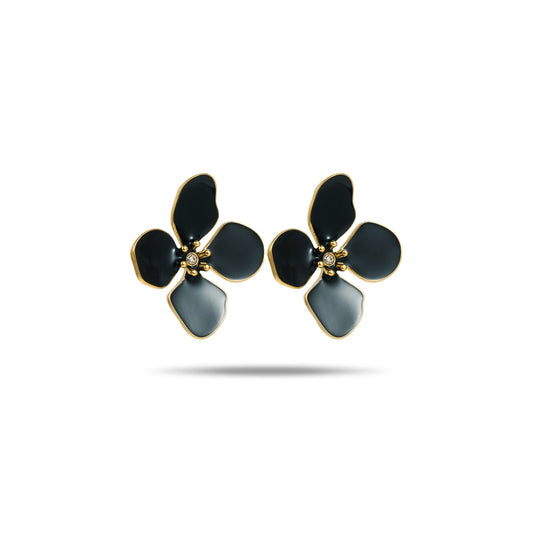 Boucle d'Oreille Fleur strass new