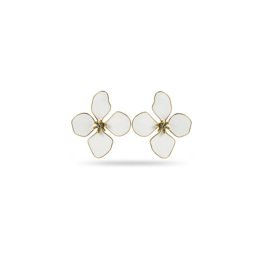 Boucle d'Oreille Fleur strass new