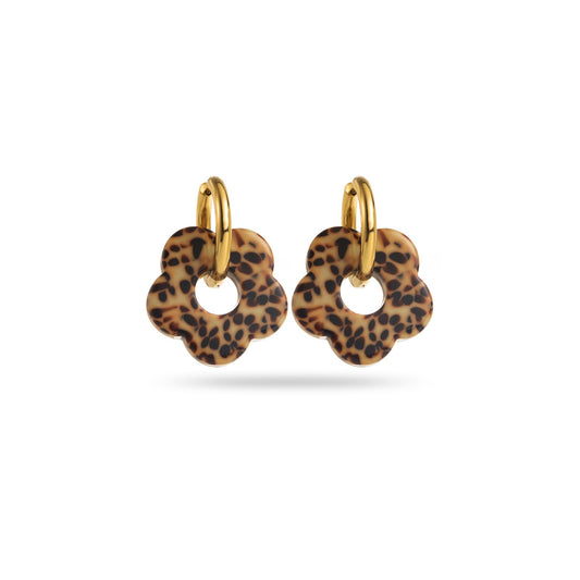Boucle d'oreille Créole à fleur