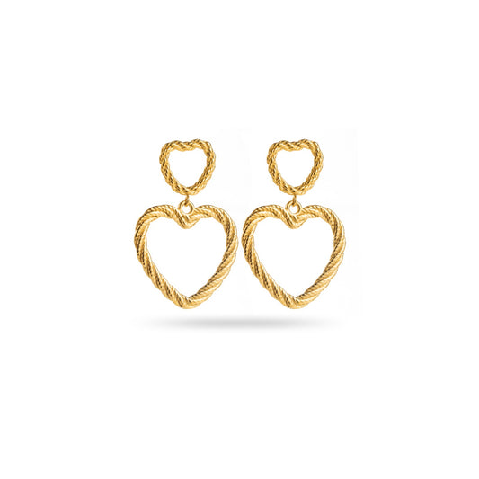 Boucle d'Oreille Double coeur