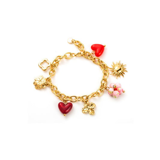 Bracelet Breloques d'amour (rouge)